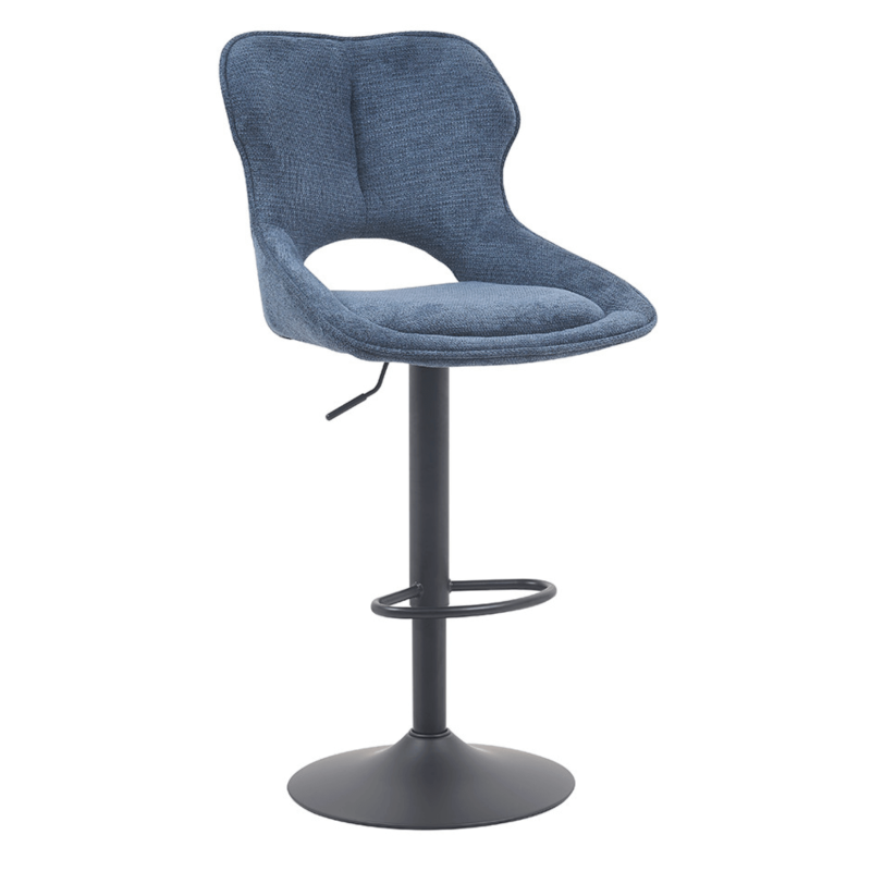 TABOURET RÉGLABLE PIVOTANT MORI EN TISSU BLEU