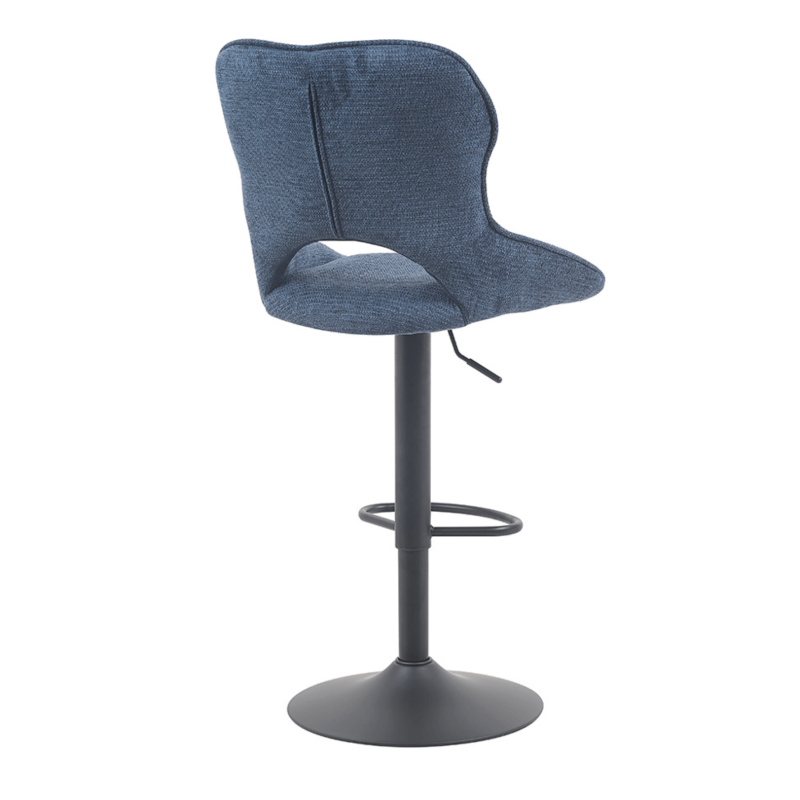 TABOURET RÉGLABLE PIVOTANT MORI EN TISSU BLEU