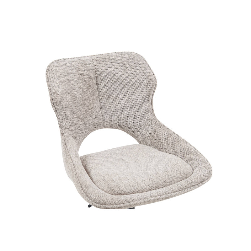 TABOURET RÉGLABLE PIVOTANT MORI EN TISSU GRIS CLAIRE