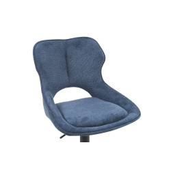 TABOURET RÉGLABLE PIVOTANT MORI EN TISSU BLEU