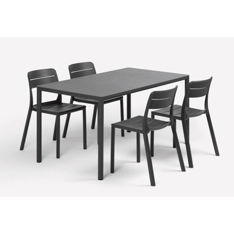 ENSEMBLE CASSIS - PETITE TABLE ET CHAISES DE TERRASSE