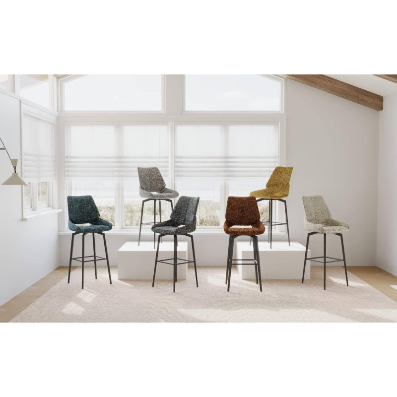 TABOURET SNACK PIVOTANT CONTEMPORAIN EN TISSU FRED