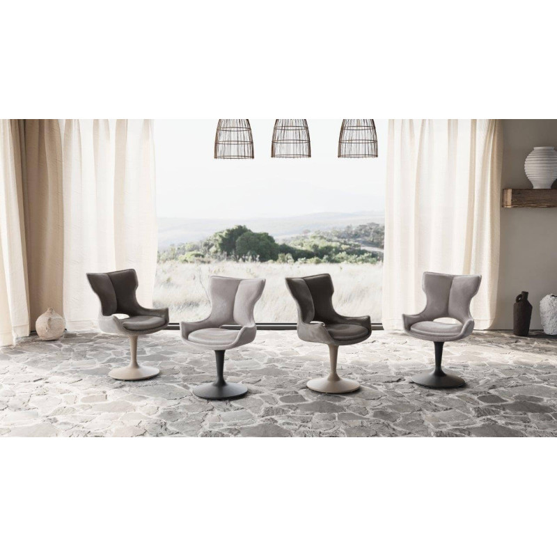 CHAISE CONTEMPORAINE PIVOTANTE MONTAGNE - PIEDS TULIPE