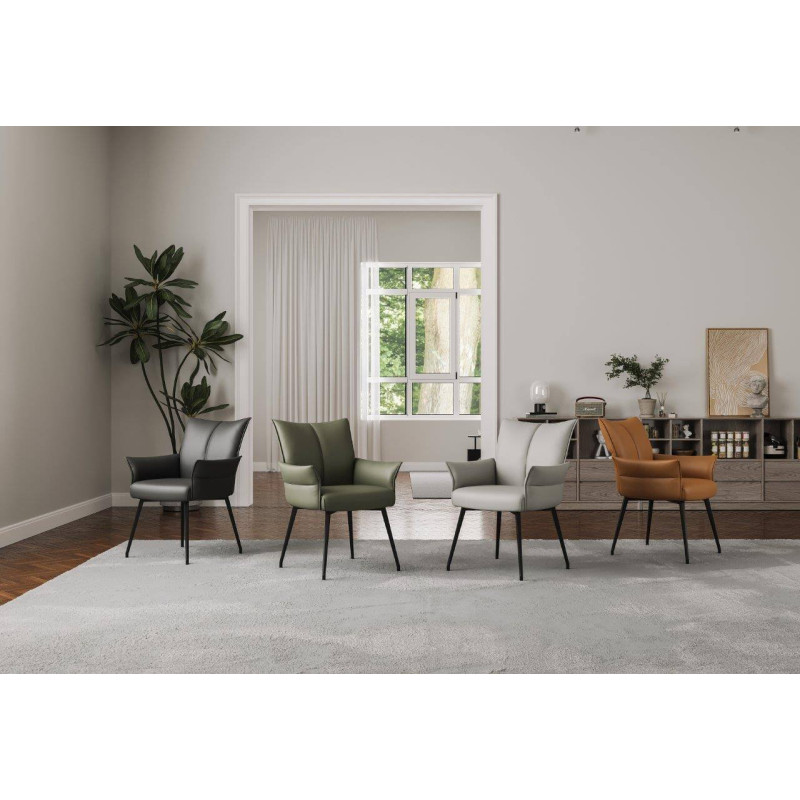 FAUTEUIL EN CUIR PICASSO FIXE