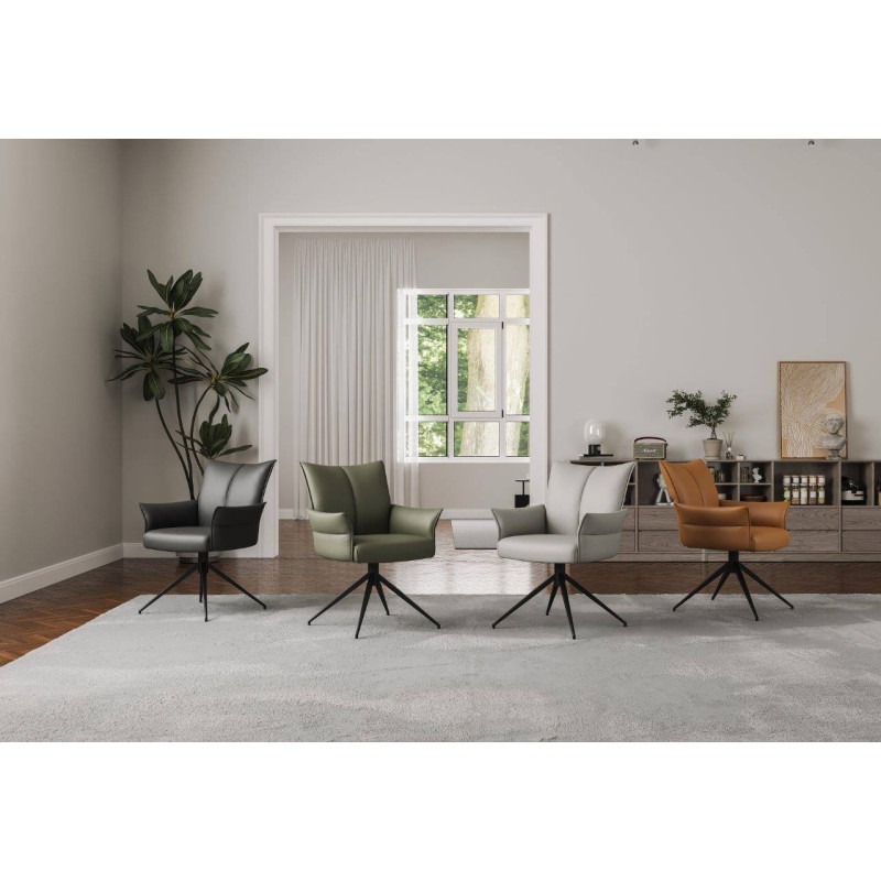 FAUTEUIL EN CUIR PICASSO PIVOTANT