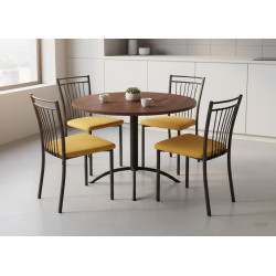 TABLE DE CUISINE RONDE PIEDS CENTRAL LASER FIXE