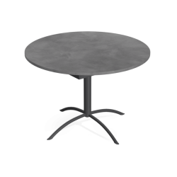 TABLE DE CUISINE RONDE LASER EXTENSIBLE ARDOISE  - Le Chaisier