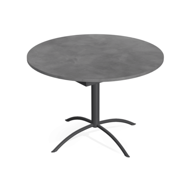 TABLE DE CUISINE RONDE LASER EXTENSIBLE ARDOISE  - Le Chaisier