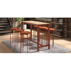 TABLE SNACK EN STRATIFIÉ ET MÉTAL VIENNABAR HT 90 CM