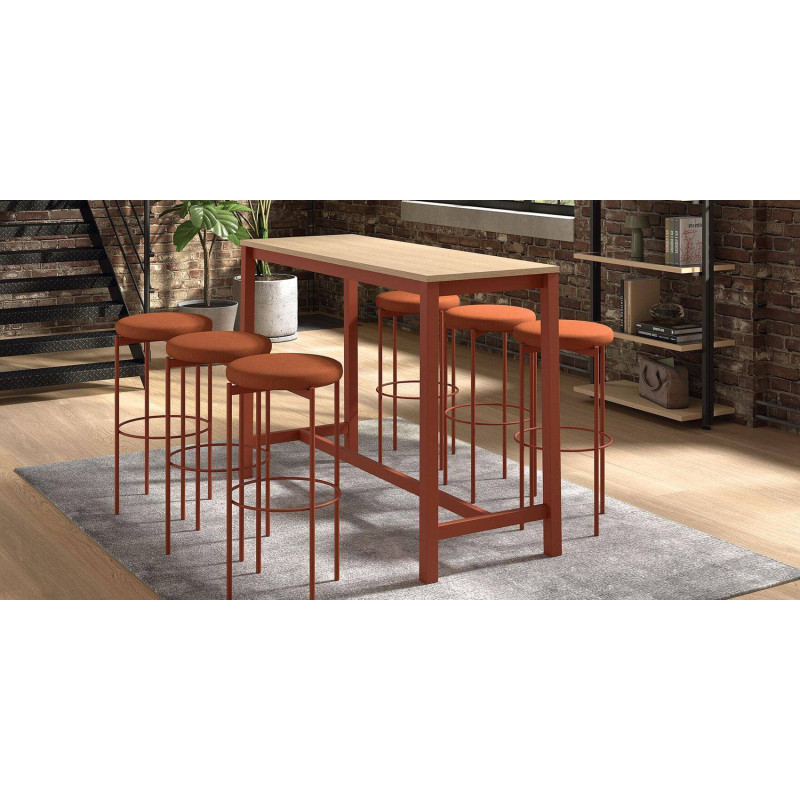 TABLE SNACK EN STRATIFIÉ ET MÉTAL VIENNABAR HT 90 CM