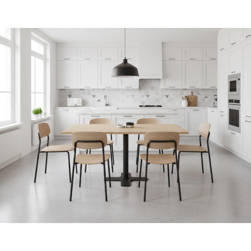 TABLE RECTANGULAIRE PIEDS CENTRAL SPINNER HT 75 CM