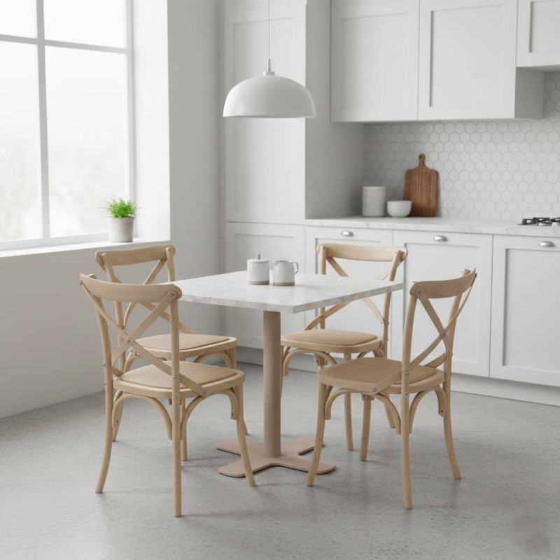 TABLE CARRÉE DE BISTROT PIEDS CENTRAL SPINNER HT 75CM