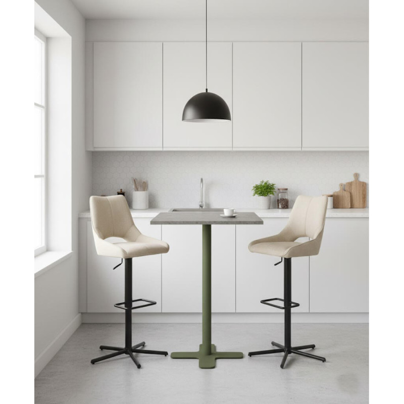 TABLE CARRÉE MANGE-DEBOUT PIEDS CENTRAL SPINNER HT 110 CM