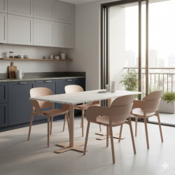 TABLE CONTEMPORAINE RECTANGULAIRE PIEDS CENTRAL SPINNER2 HT 75 CM