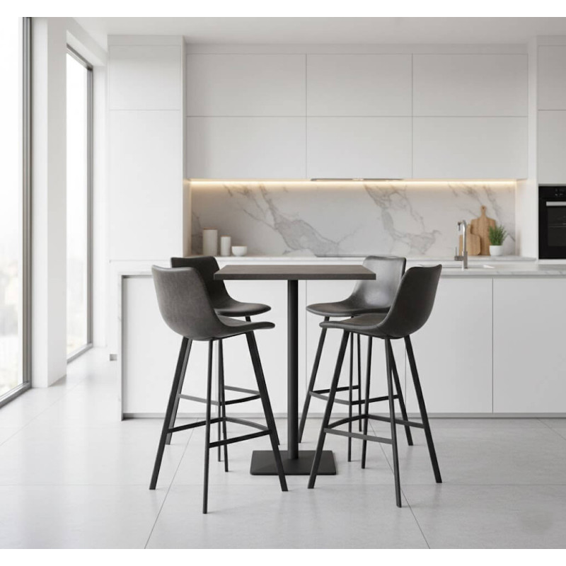 TABLE CARRÉE SNACK CIRCA PIEDS CENTRAL HT 90 CM