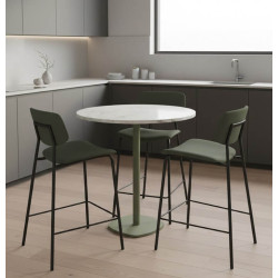 TABLE RONDE EN STRATIFIÉ CIRCA PIEDS CENTRAL HT 90 CM