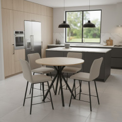 TABLE RONDE SNACK EN STRATIFIÉ PIEDS CENTRAL ONYX