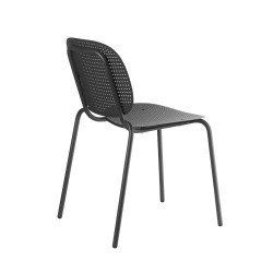Lot de 2 Chaises de Terrasse SiSi Dot Anthracite - Le Chaisier