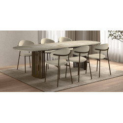 TABLE EXTENSIBLE RECTANGULAIRE ANGLES ARRONDIS CANVAS