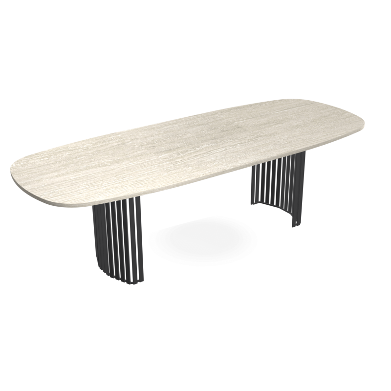 TABLE EXTENSIBLE RECTANGULAIRE ANGLES ARRONDIS CANVAS