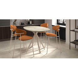 PETITE TABLE SNACK OVALE EN STRATIFIÉ ONYX