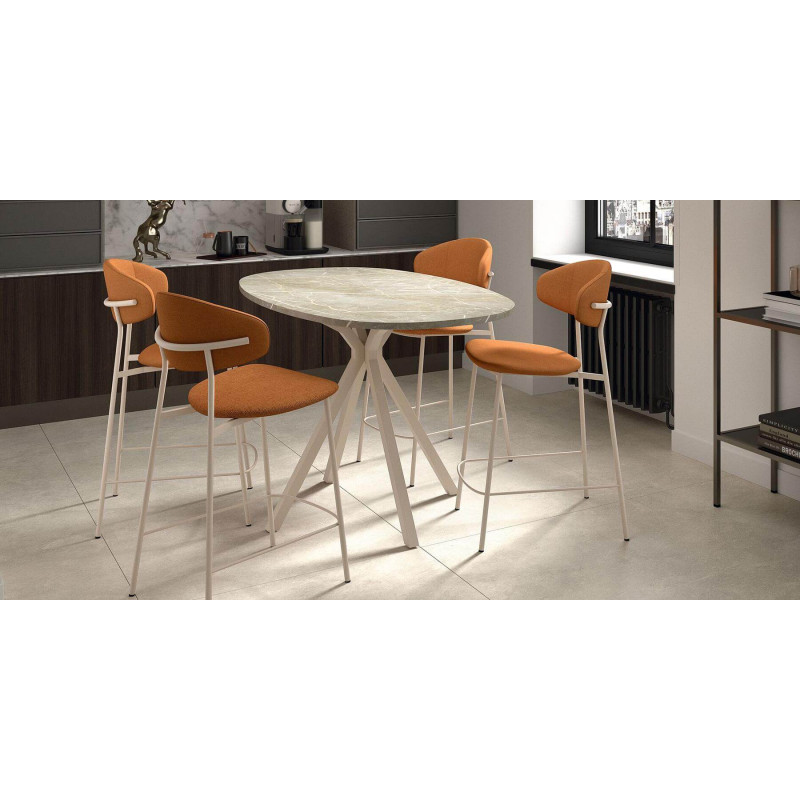 PETITE TABLE SNACK OVALE EN STRATIFIÉ ONYX