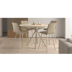 TABLE SNACK CARRÉE ANGLES ARRONDIS PIEDS CENTRAL ONYX