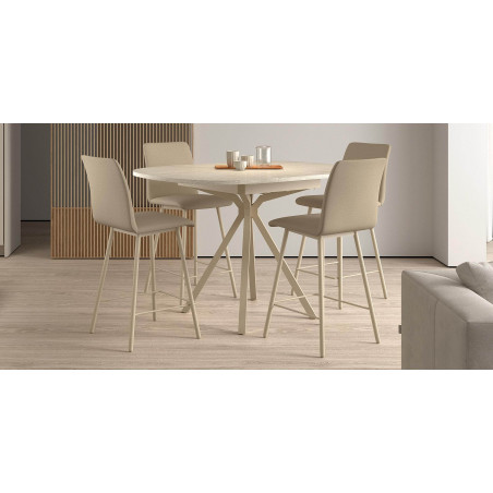 TABLE SNACK CARRÉE ANGLES ARRONDIS PIEDS CENTRAL ONYX
