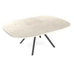 GRANDE TABLE CARRÉE ANGLES ARRONDIS EXTENSIBLE ONYX