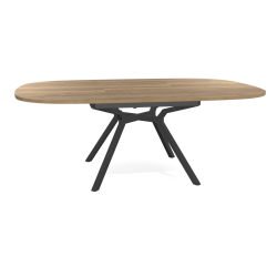 GRANDE TABLE CARRÉE ANGLES ARRONDIS EXTENSIBLE ONYX