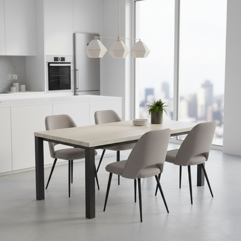 TABLE DE CUISINE RECTANGULAIRE QUBE