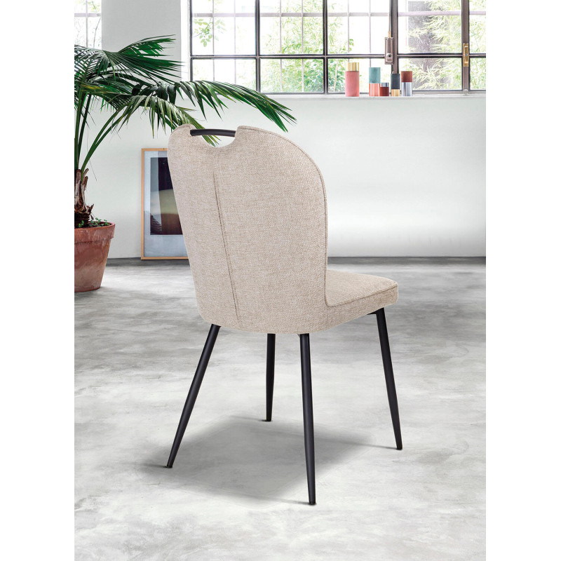 CHAISE EN TISSU A POIGNÉE LILA beige