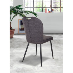 CHAISE EN TISSU A POIGNÉE LILA anthracite