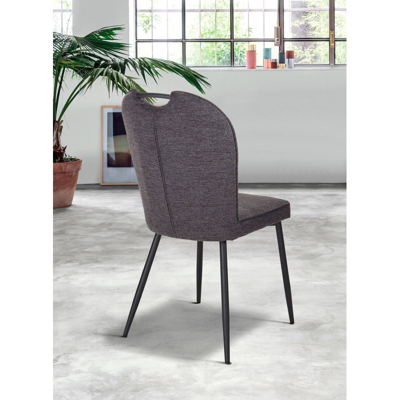 CHAISE EN TISSU A POIGNÉE LILA anthracite