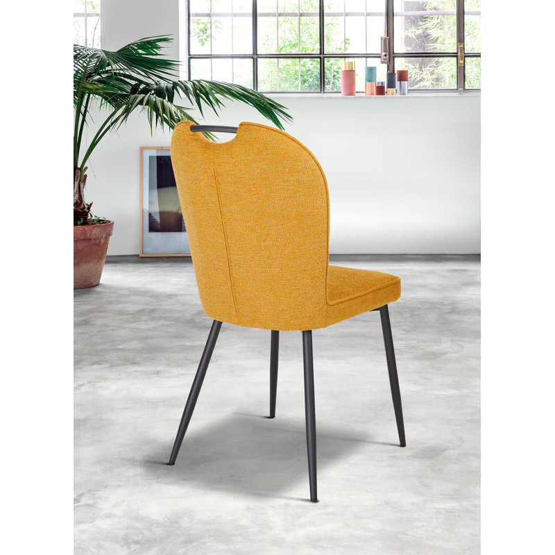 CHAISE EN TISSU A POIGNÉE LILA jaune