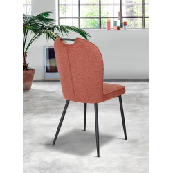 CHAISE EN TISSU A POIGNÉE LILA saumon