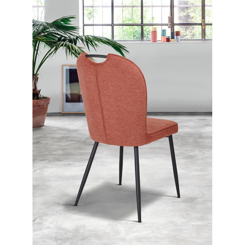 CHAISE EN TISSU A POIGNÉE LILA saumon