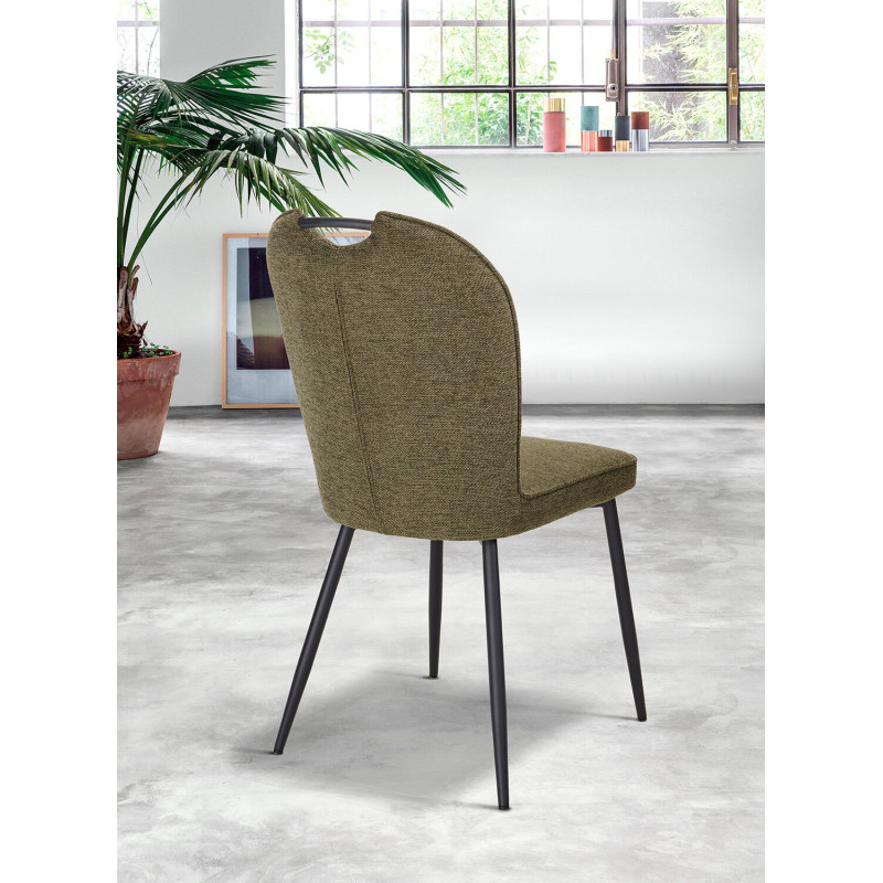 CHAISE EN TISSU A POIGNÉE LILA verte