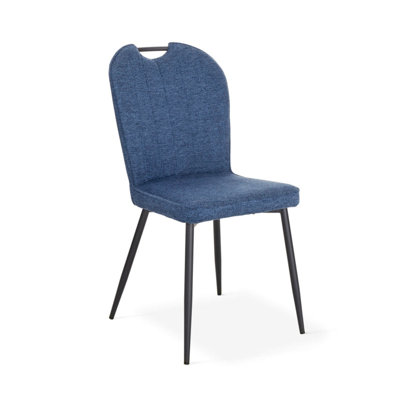 CHAISE EN TISSU A POIGNÉE LILA bleu