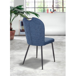 CHAISE EN TISSU A POIGNÉE LILA bleu marine