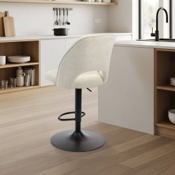 TABOURET RÉGLABLE NOLWEEN EN TISSU DÉCO MODERNE