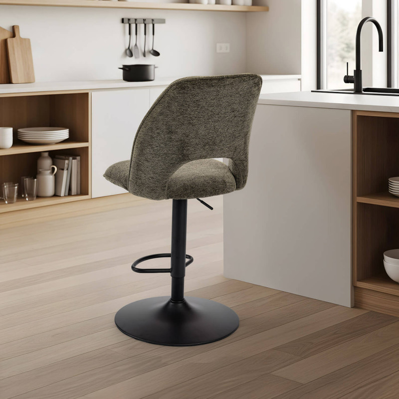 TABOURET RÉGLABLE NOLWEEN EN TISSU DÉCO MODERNE