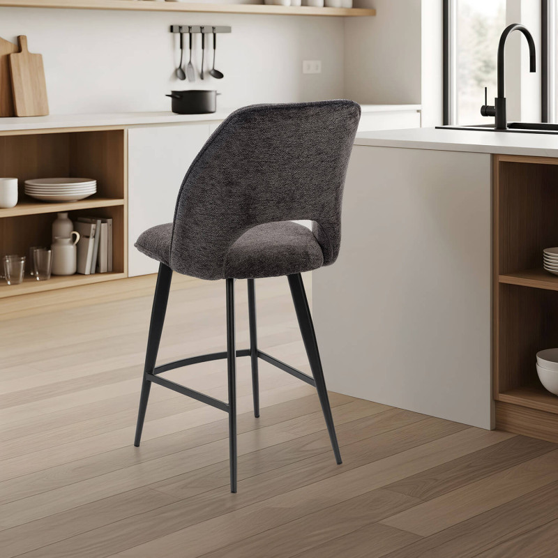 TABOURET SNACK PIVOTANT EN TISSU DÉCO NOLWEEN