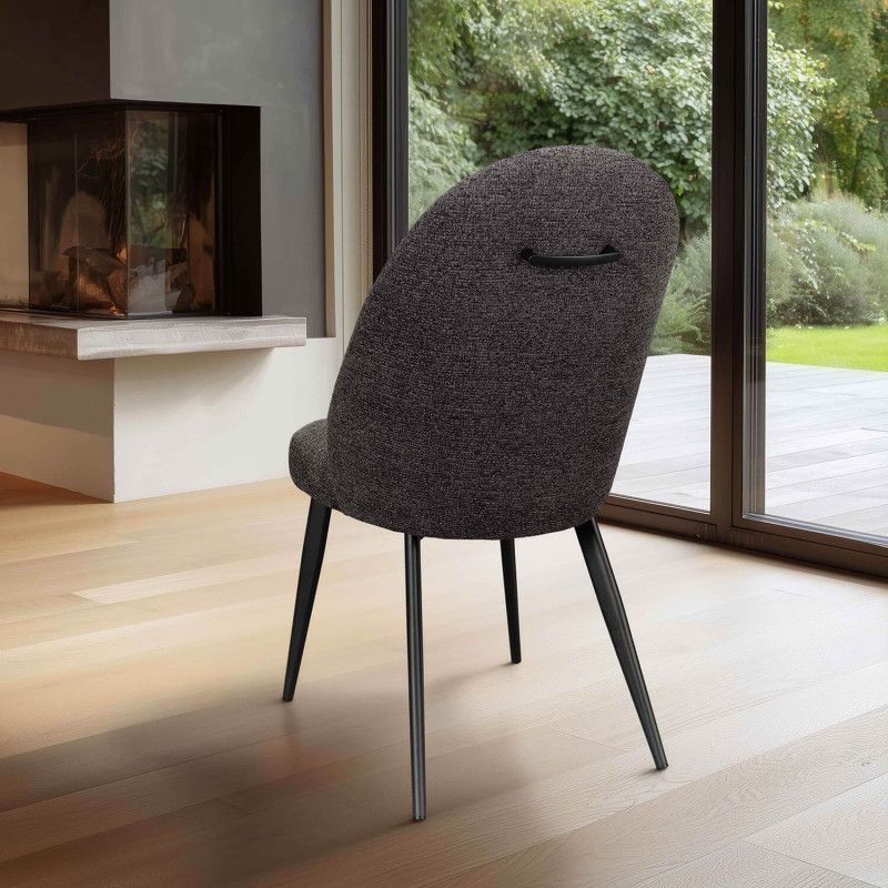 CHAISE DÉCO EN TISSU DOSSIER HAUT MILAINE