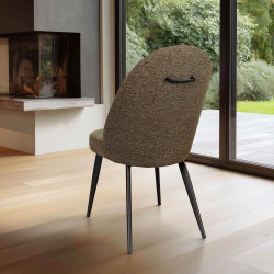 CHAISE DÉCO EN TISSU DOSSIER HAUT MILAINE