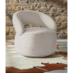FAUTEUIL LOUNGE ROND EN TISSU PIVOTANT LIONEL