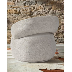 FAUTEUIL LOUNGE ROND EN TISSU PIVOTANT LIONEL