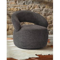 FAUTEUIL LOUNGE ROND EN TISSU PIVOTANT LIONEL