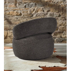 FAUTEUIL LOUNGE ROND EN TISSU PIVOTANT LIONEL
