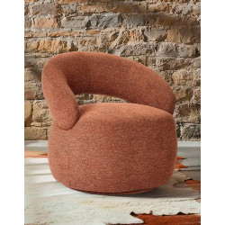 FAUTEUIL LOUNGE ROND EN TISSU PIVOTANT LIONEL